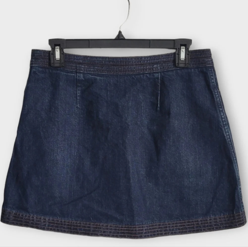 Abercrombie & Fitch Size 4 Blue Denim Full Front Zip Mini Skirt